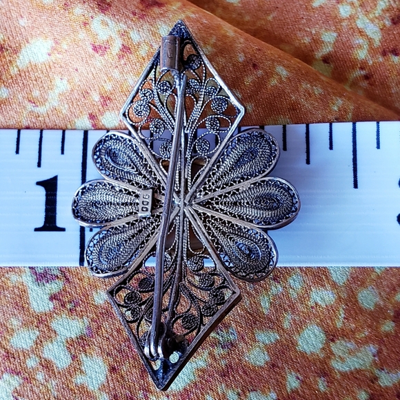 Antique Handcarved Cameo Brooch Silver Setting - Picture 3 of 6